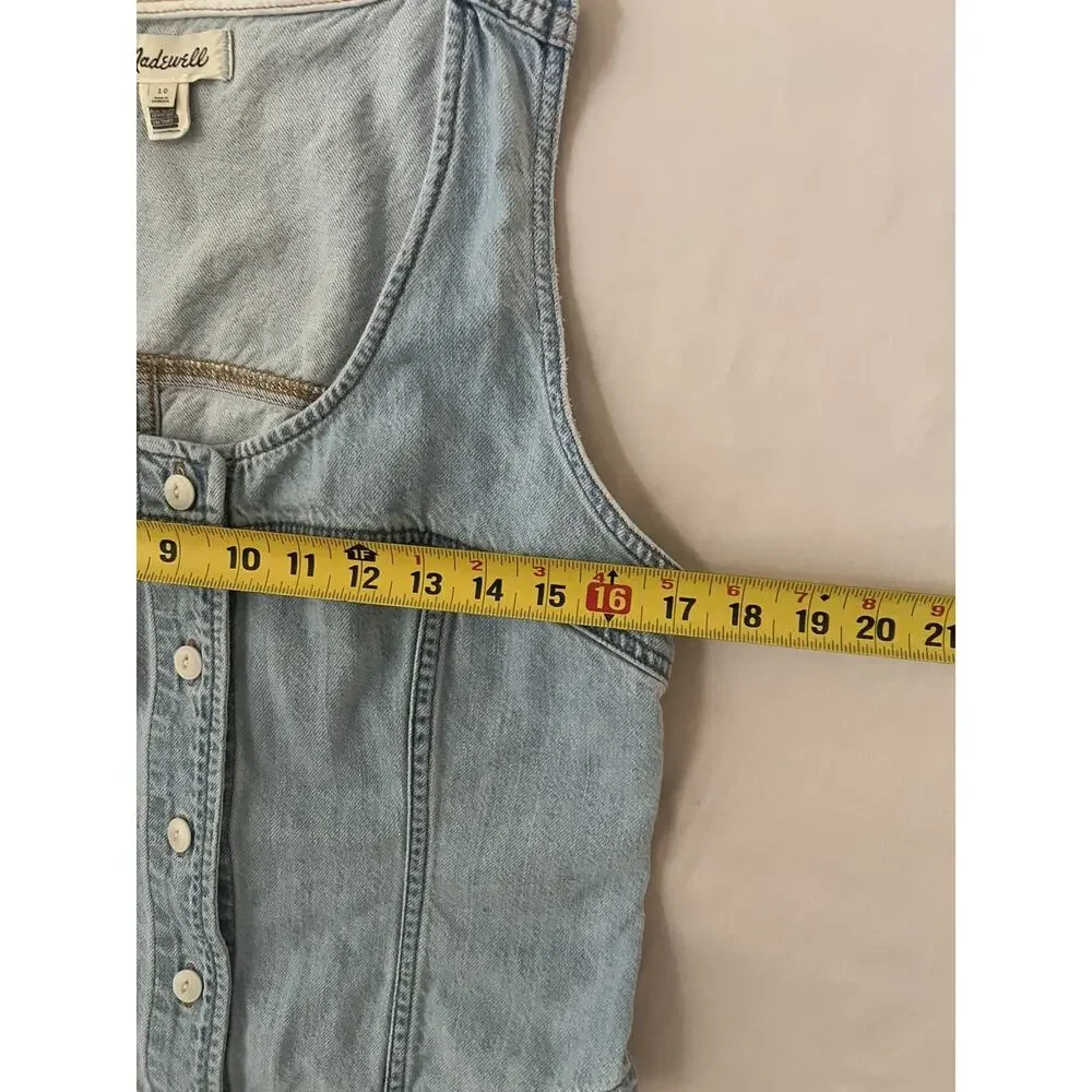 Madewell Fitted Blue Denim Vest Top Size 10